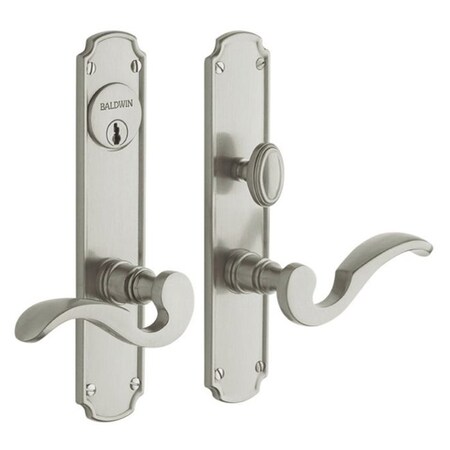 Baldwin Double Cylinder Entry Handlesets Lifetime Satin Nickel 6942.056.DBLC